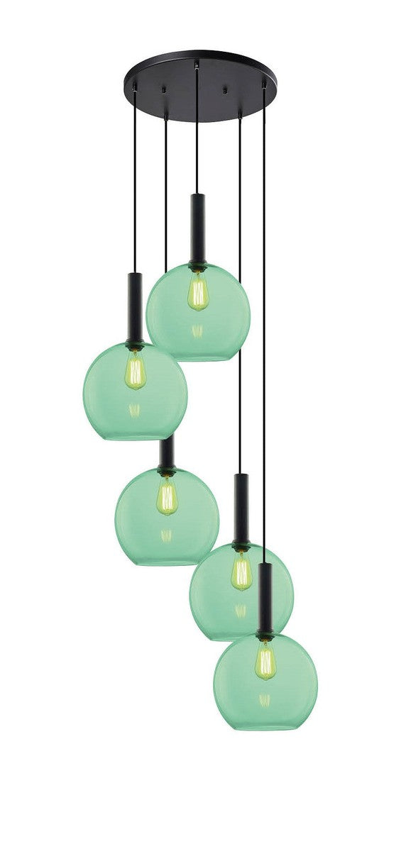 Less rondell takpendel 5 lys - Large-Takpendler-NorDesign-Svart / Klar-691300505+371303005+361303013-Lightup.no