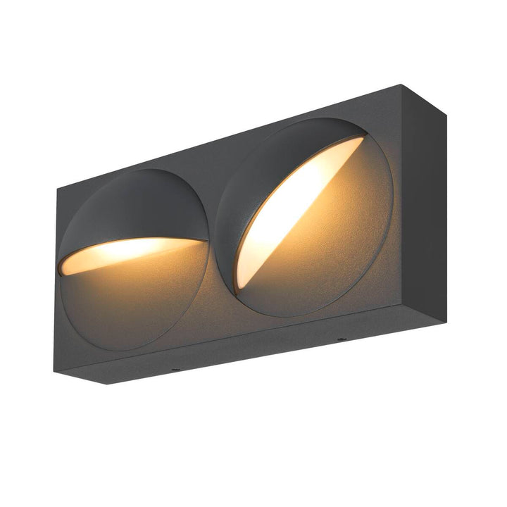 Lid dobbel vegglampe utendørs 29W 2700/3000 Kelvin IP65 - Dimbar-Utebelysning vegg opp og ned-Slv-Antrasitt-slv-1007668-Lightup.no