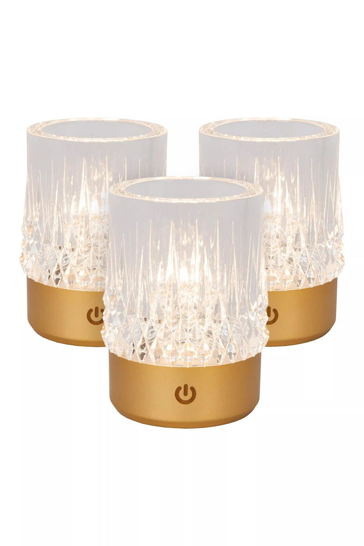 Lily oppladbar bordlampe 3W 2700/3000 Kelvin 3-pakning - Dimbar-Bordlamper-Lucide-Gullfarget-LC46520/03/02-Lightup.no