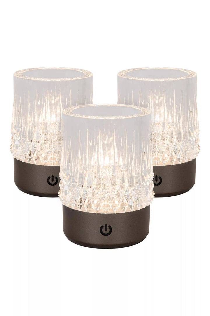 Lily oppladbar bordlampe 3W 2700/3000 Kelvin 3-pakning - Dimbar-Bordlamper-Lucide-Gun Metall-LC46520/03/08-Lightup.no