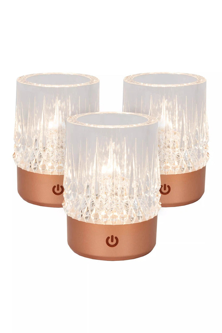 Lily oppladbar bordlampe 3W 2700/3000 Kelvin 3-pakning - Dimbar-Bordlamper-Lucide-Kobberfarget-LC46520/03/17-Lightup.no