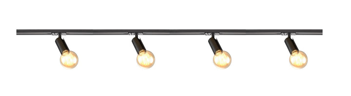 Link Open 1,8 meter spottskinne med 4 spotter-Link spotskinne-Nordlux-Svart-2110589903+2110619903-Lightup.no