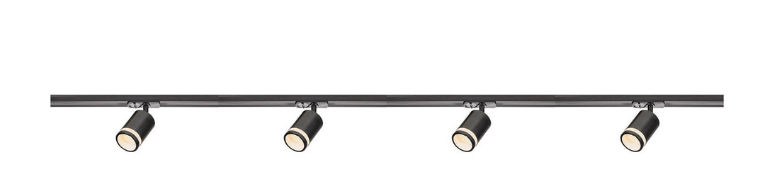 Link Rondie 1,8 meter spottskinne med 4 spotter-Link spotskinne-Nordlux-Svart-2110589903+2110639903-Lightup.no