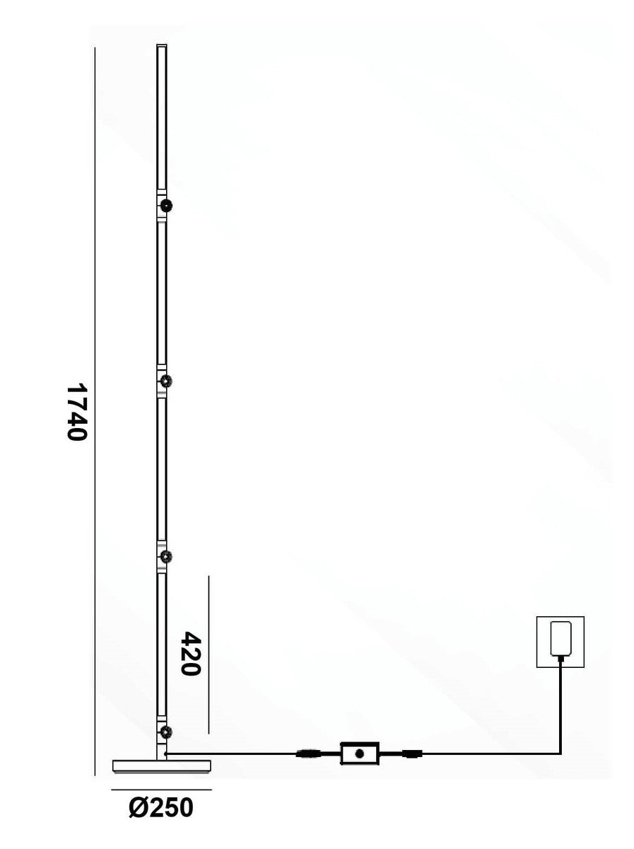 Linq smart flesibel gulv/vegglampe 24W m/fjernkontroll og appstyring-Gulvlamper-NorDesign-Svart-370324105-Lightup.no
