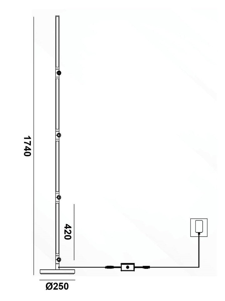 Linq smart flesibel gulv/vegglampe 24W m/fjernkontroll og appstyring-Gulvlamper-NorDesign-Svart-370324105-Lightup.no