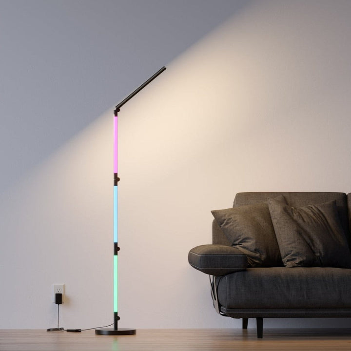 Linq smart flesibel gulv/vegglampe 24W m/fjernkontroll og appstyring-Gulvlamper-NorDesign-Svart-370324105-Lightup.no
