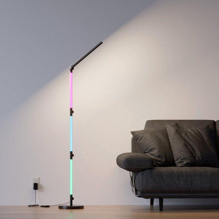 Linq smart flesibel gulv/vegglampe 24W m/fjernkontroll og appstyring-Gulvlamper-NorDesign-Svart-370324105-Lightup.no