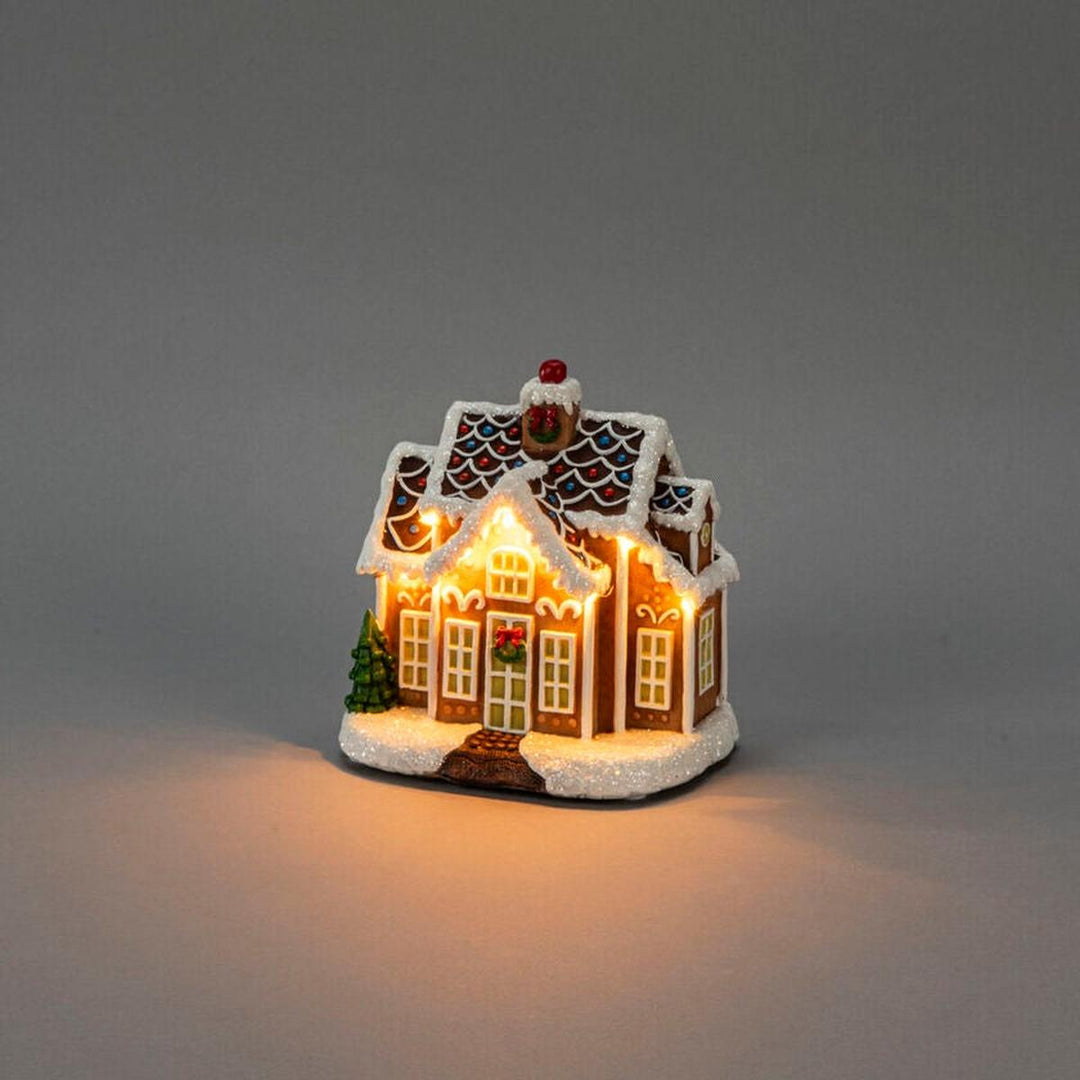 Lite pepperkakehus med LED og timer – 16,5 cm-Julebelysning dekor og pynt-Konstsmide-Flerfarget-4208-600-Lightup.no