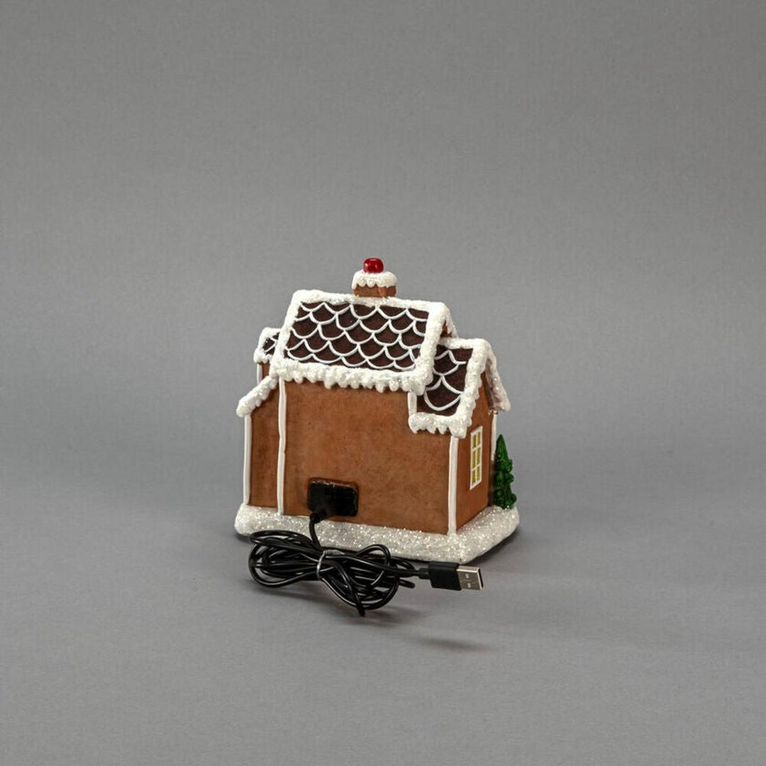 Lite pepperkakehus med LED og timer – 16,5 cm-Julebelysning dekor og pynt-Konstsmide-Flerfarget-4208-600-Lightup.no