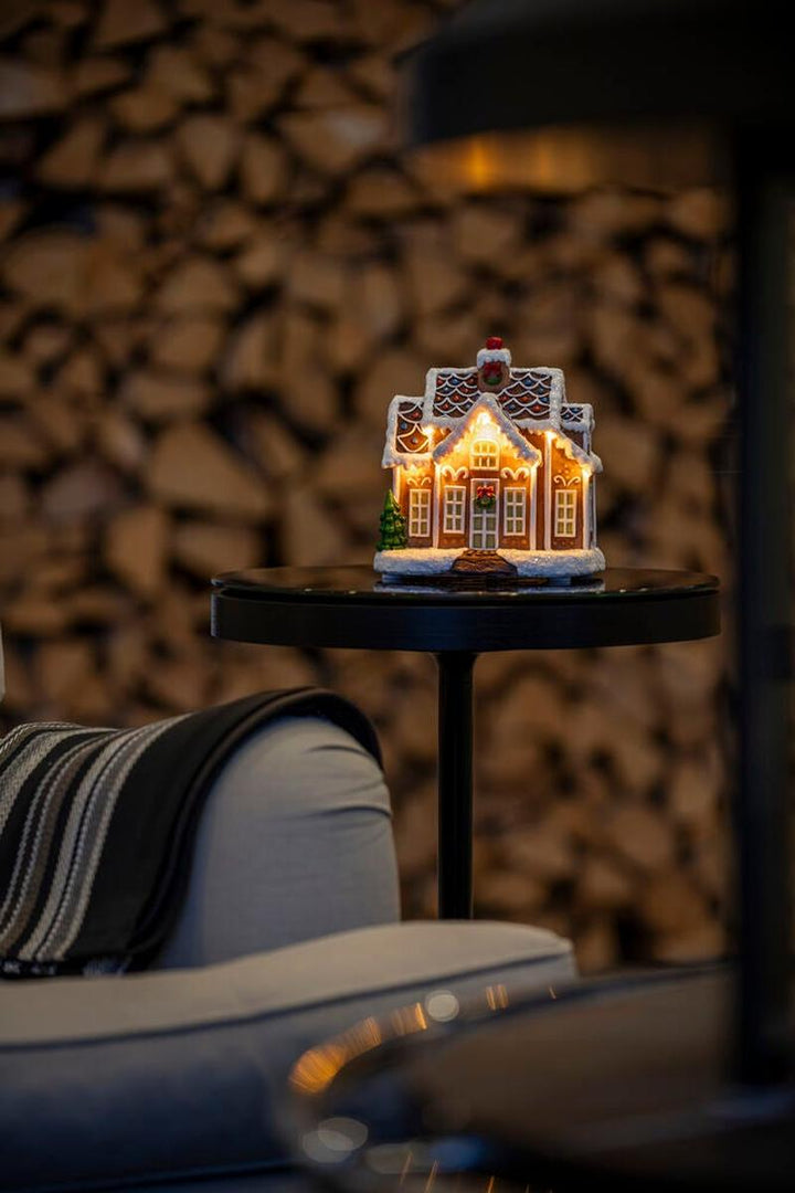 Lite pepperkakehus med LED og timer – 16,5 cm-Julebelysning dekor og pynt-Konstsmide-Flerfarget-4208-600-Lightup.no