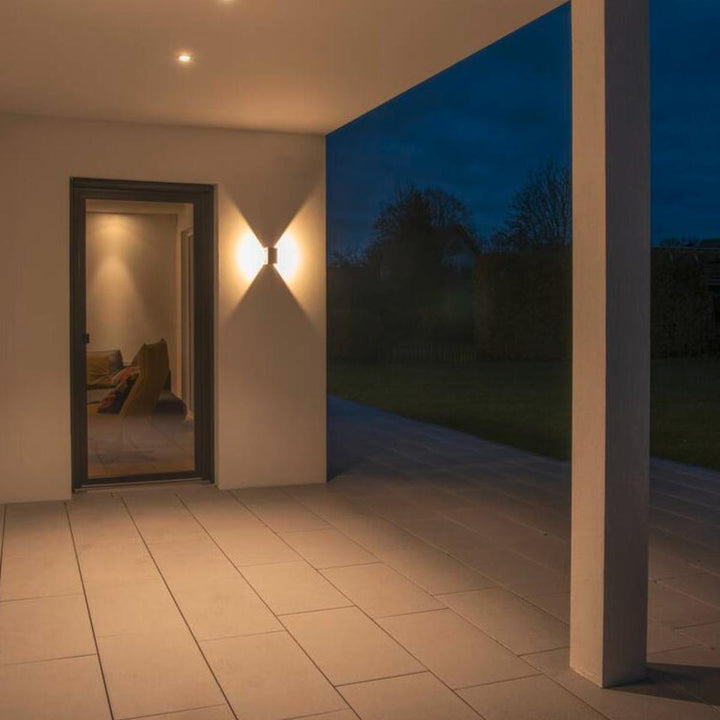 Logs vegglampe utendørs 9,5W 3000 Kelvin IP65-Utebelysning vegg opp og ned-Slv-Antrasitt-slv-232105-Lightup.no