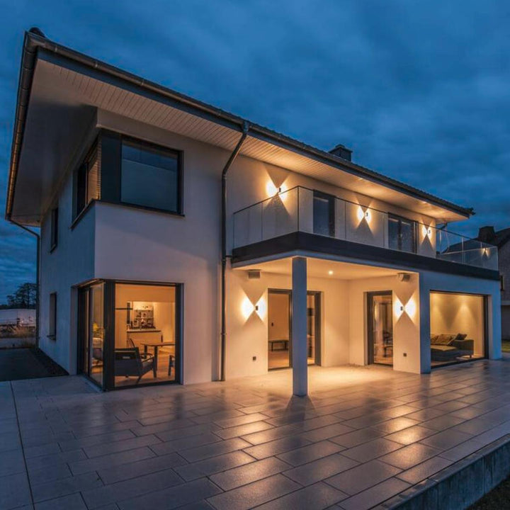 Logs vegglampe utendørs 9,5W 3000 Kelvin IP65-Utebelysning vegg opp og ned-Slv-Antrasitt-slv-232105-Lightup.no