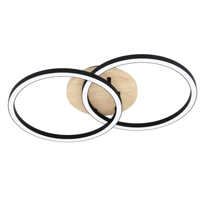 Lomaltas smart connect.z taklampe rund 4 x 8W 2700-6500K - Svart/Trefarget-Taklamper-Eglo-99676-Lightup.no