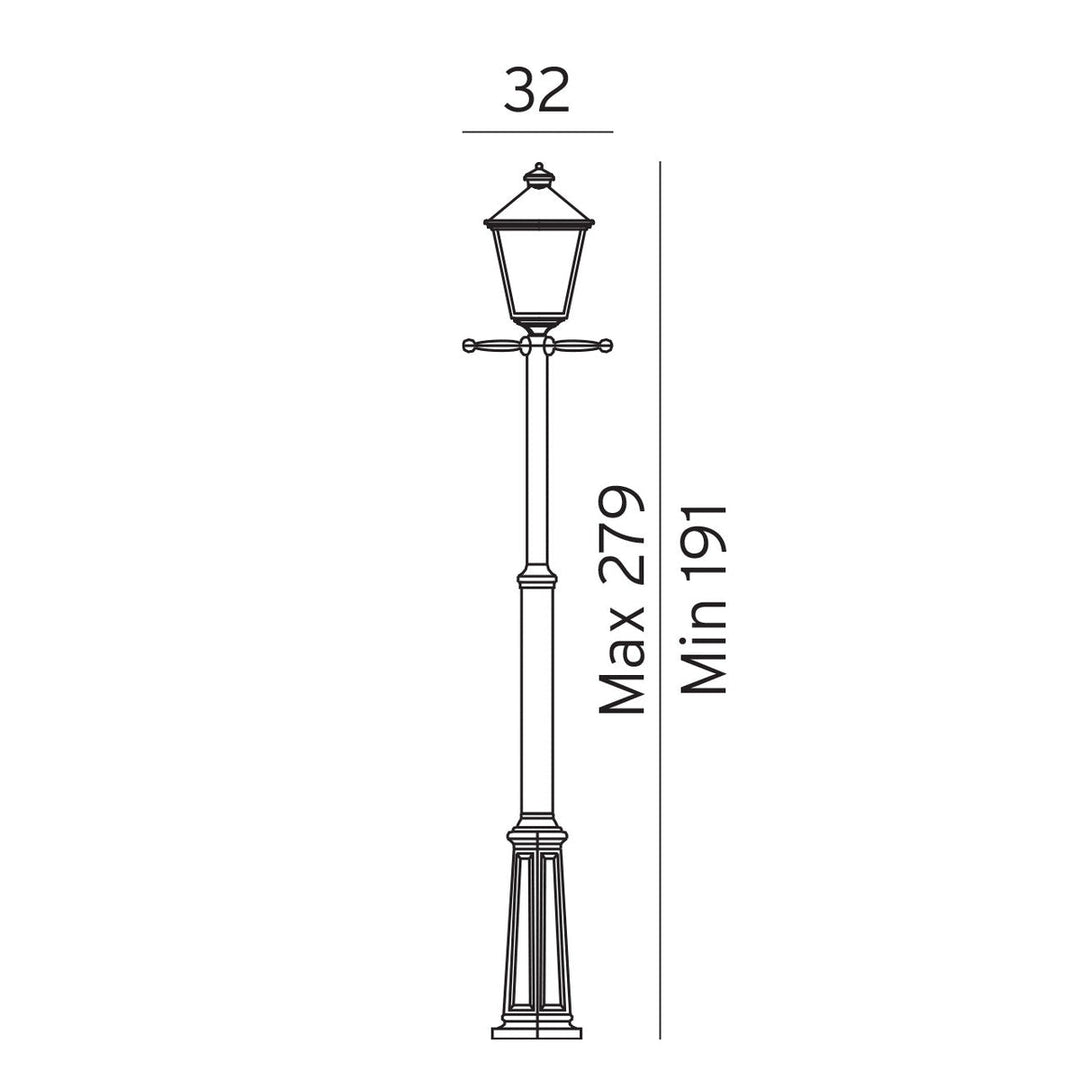London 4124 Big stolpe 17,5W LED 3000 Kelvin-Utebelysning stolpe-Norlys-Svart-3104107-Lightup.no