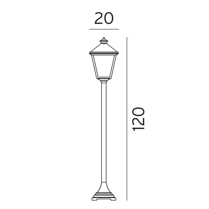 London 485 blomsterstolpe-Utebelysning stolpe-Norlys-Svart-3101713-Lightup.no