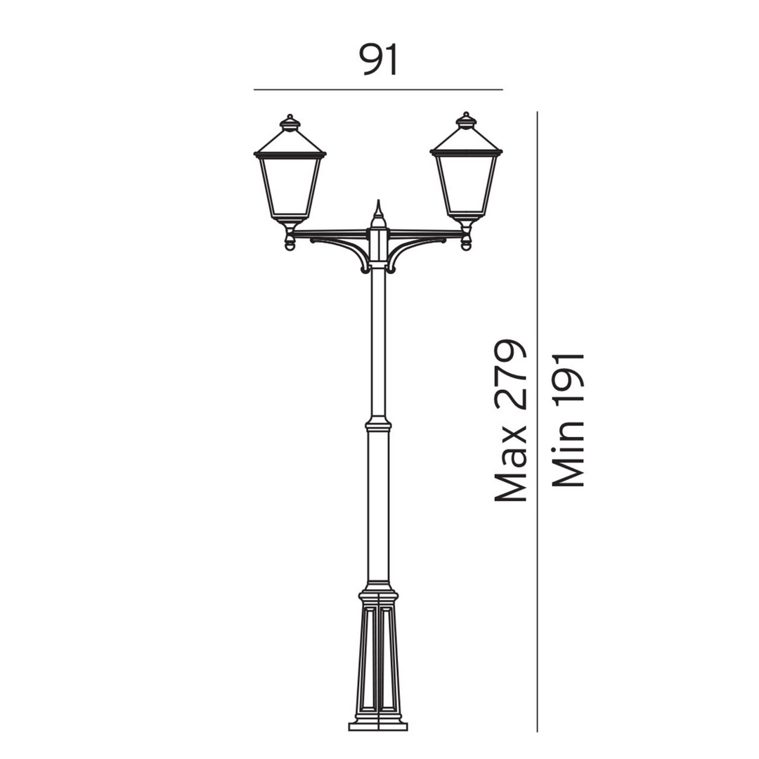 London 492 BIG stolpe-Utebelysning stolpe-Norlys-Svart-3101716-Lightup.no