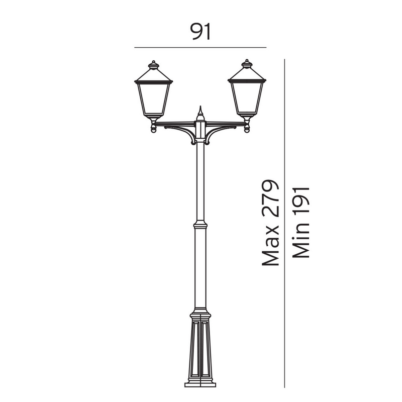 London 492 BIG stolpe-Utebelysning stolpe-Norlys-Hvit-3185282-Lightup.no