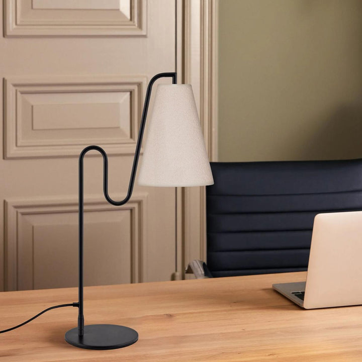 Lou bordlampe-Bordlamper-Globen Lighting-Svart / Hvit bouclé-723511-Lightup.no