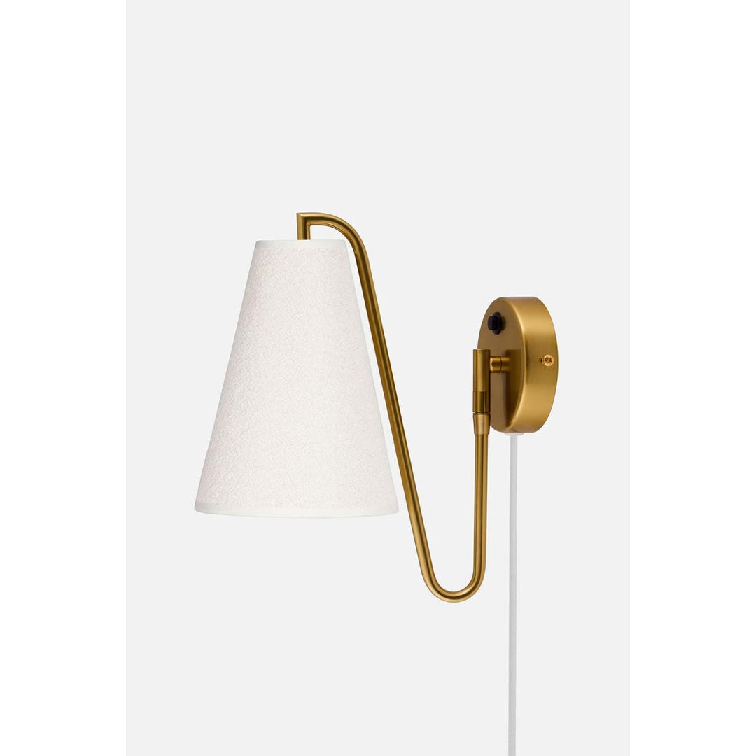 Lou vegglampe-Vegglamper-Globen Lighting-Messing / Hvit bouclé-733565-Lightup.no