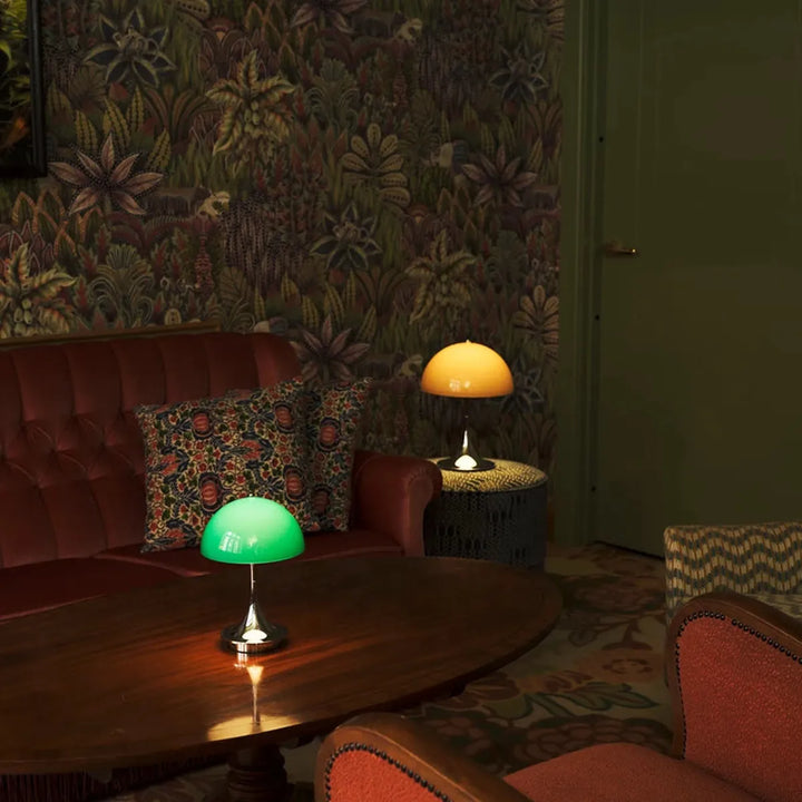 Louis Poulsen 160 oppladbar portabel bordlampe original 2,5W - IP44-Bordlamper-Louis Poulsen-Grønn / Krom-LP__5744613428-Lightup.no