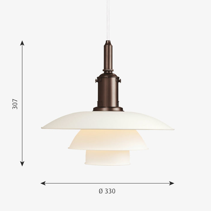 Louis Poulsen PH 31/2-3 pendel-Takpendler-Louis Poulsen-Messing / Opal glass-LP__5741100141-Lightup.no