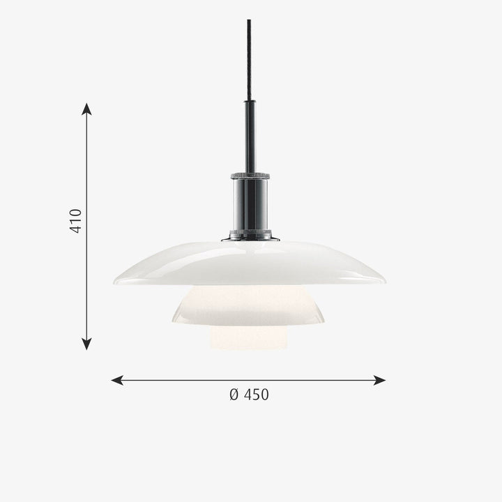 Louis Poulsen PH 41/2-4 Glass Pendel-Takpendler-Louis Poulsen-Krom / Opal-LP__5741086430-Lightup.no