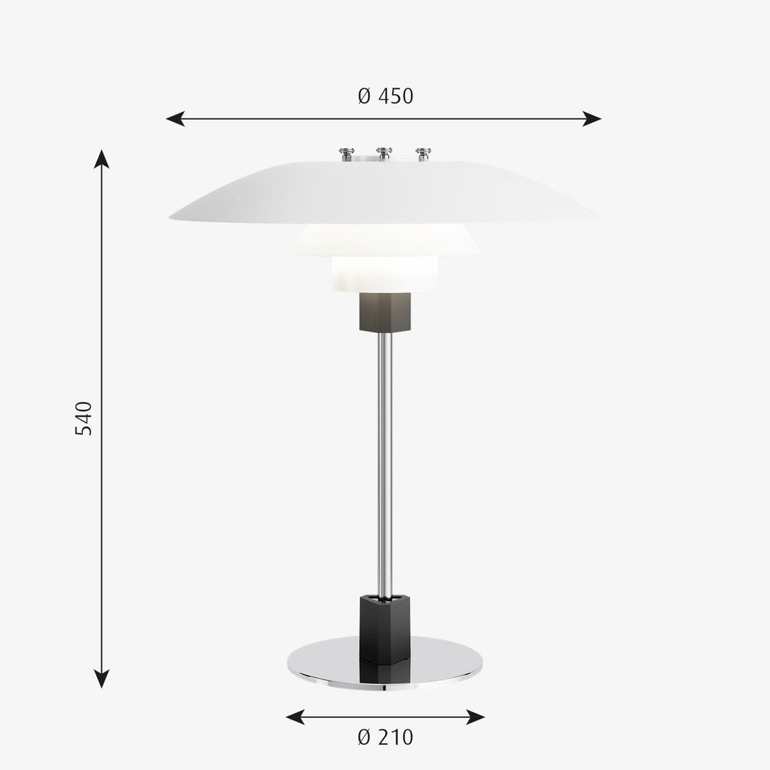 Louis Poulsen PH 4/3 bordlampe Hvit-Bordlamper-Louis Poulsen-Krom / Opal-LP__5744615002-Lightup.no