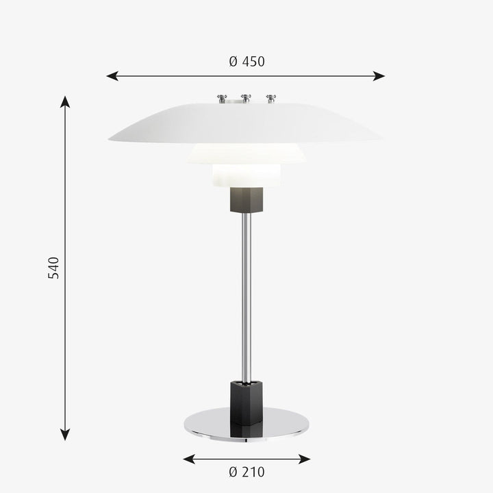 Louis Poulsen PH 4/3 bordlampe Hvit-Bordlamper-Louis Poulsen-Krom / Opal-LP__5744615002-Lightup.no