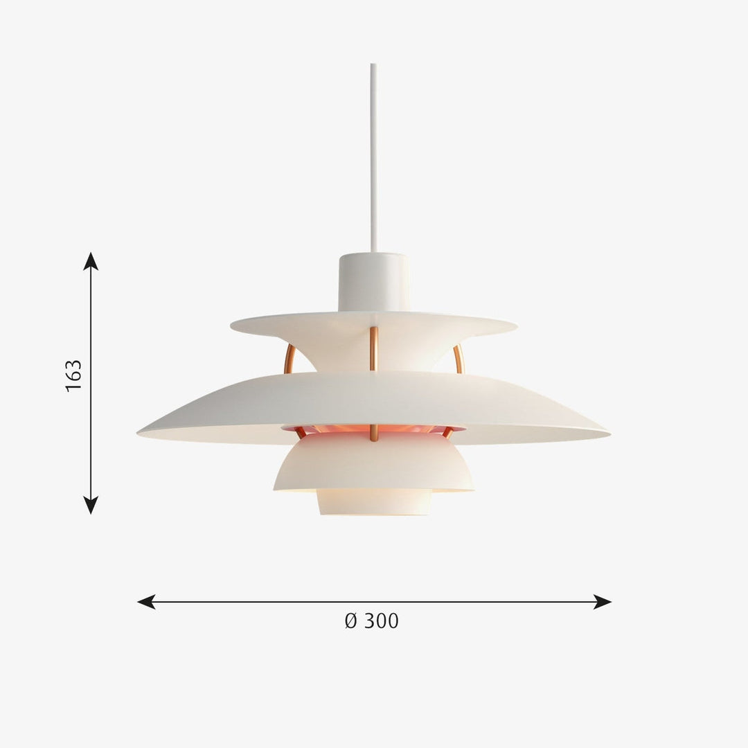 Louis Poulsen PH 5 pendel - Ø300-Takpendler-Louis Poulsen-Monokrom lys rosa-LP__5741115000-Lightup.no
