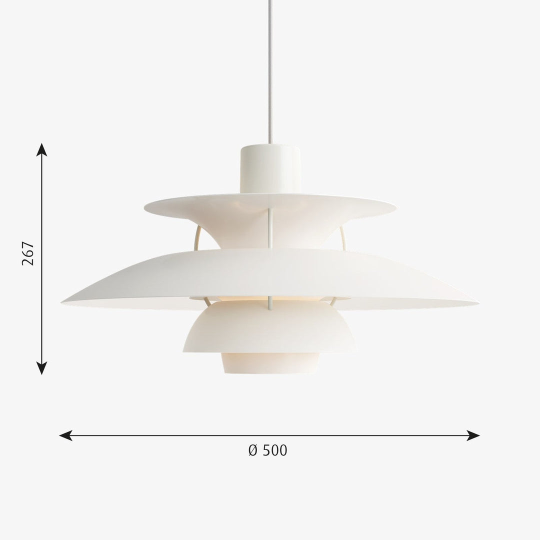 Louis Poulsen PH 5 pendel - Ø500-Takpendler-Louis Poulsen-Moderne hvit-LP__5741099867-Lightup.no