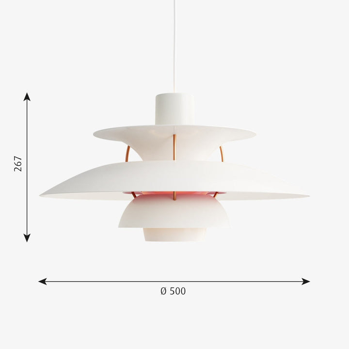 Louis Poulsen PH 5 pendel - Ø500-Takpendler-Louis Poulsen-Moderne hvit-LP__5741099867-Lightup.no