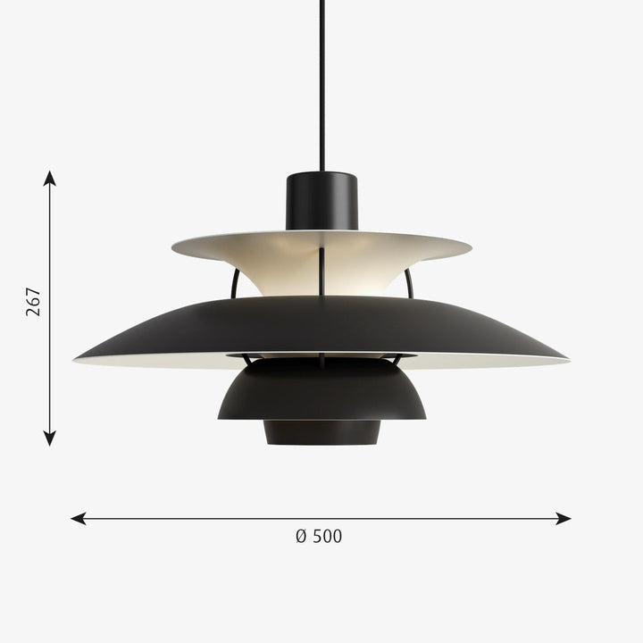 Louis Poulsen PH 5 pendel - Ø500-Takpendler-Louis Poulsen-Moderne hvit-LP__5741099867-Lightup.no