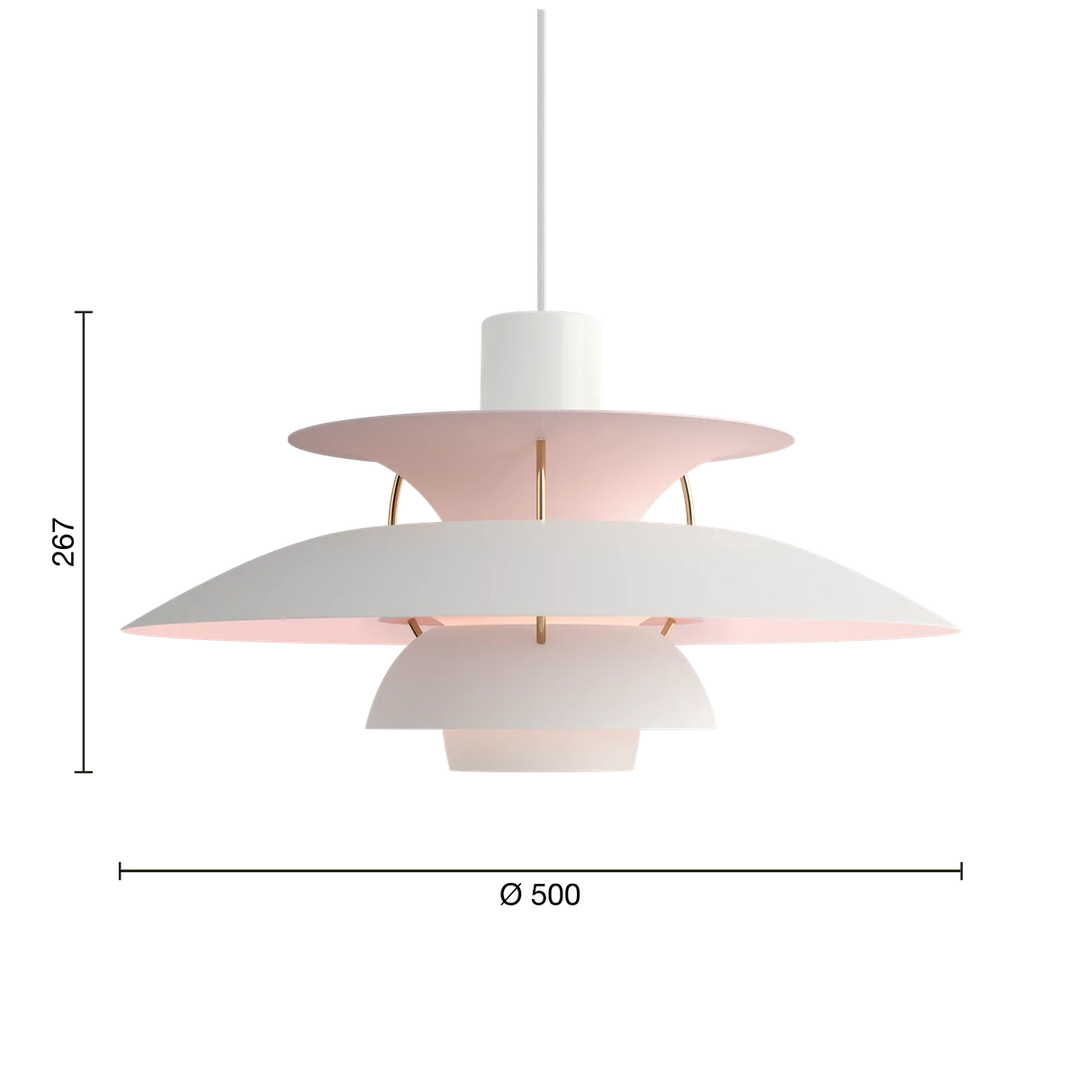 Louis Poulsen PH 5 pendel - Ø500-Takpendler-Louis Poulsen-Moderne hvit-LP__5741099867-Lightup.no