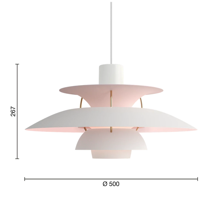Louis Poulsen PH 5 pendel - Ø500-Takpendler-Louis Poulsen-Moderne hvit-LP__5741099867-Lightup.no