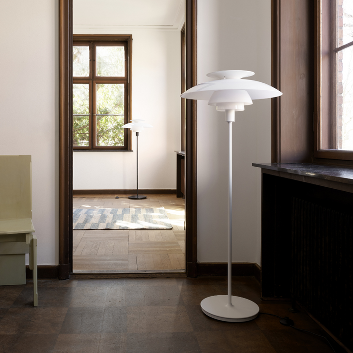 Louis Poulsen PH 80 gulvlampe-Gulvlamper-Louis Poulsen-Hvit / Opal / Krom-LP__5744610816-Lightup.no
