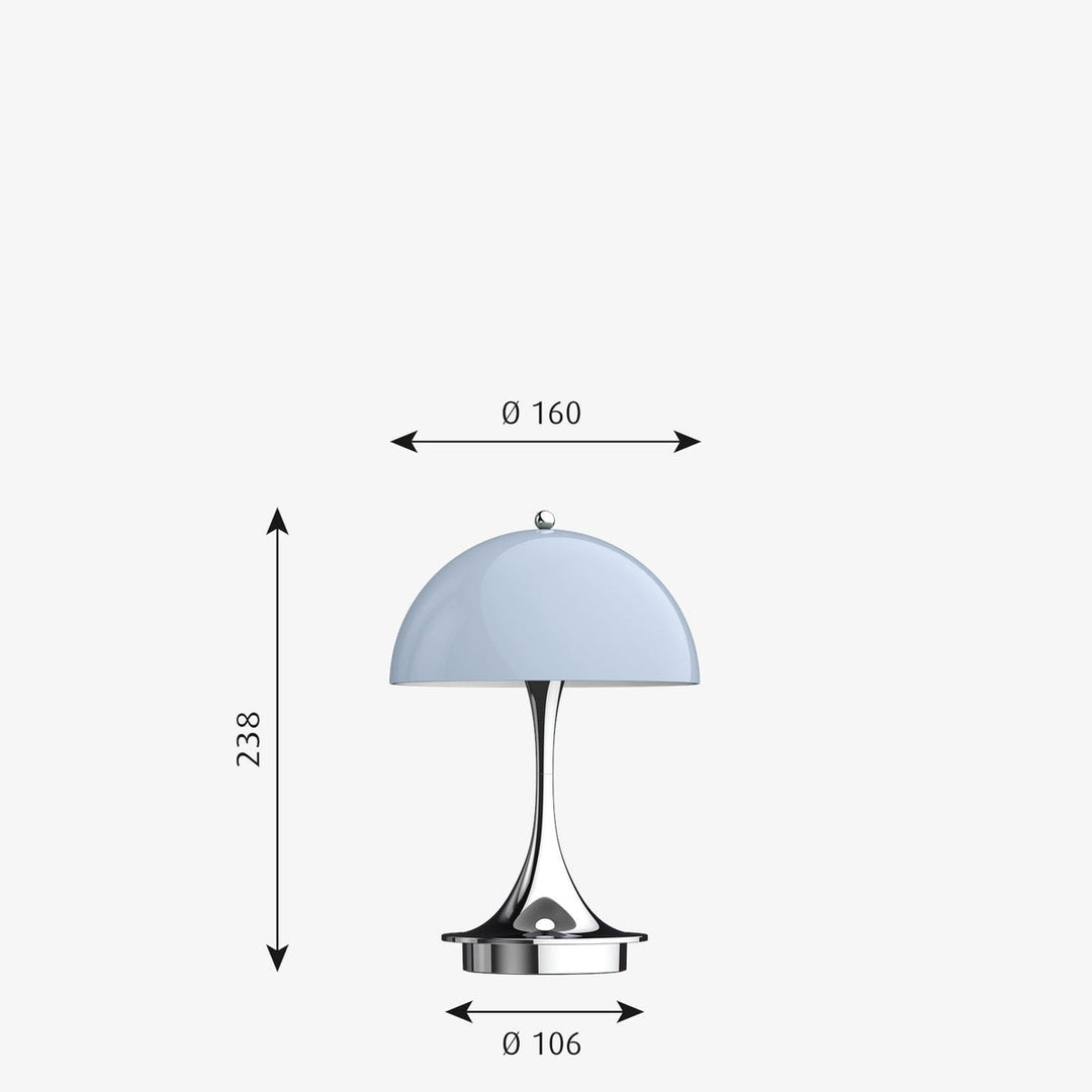 Louis Poulsen Panthella 160 portabel bordlampe-Bordlamper-Louis Poulsen-Grå / Opal-LP__5744168070-Lightup.no