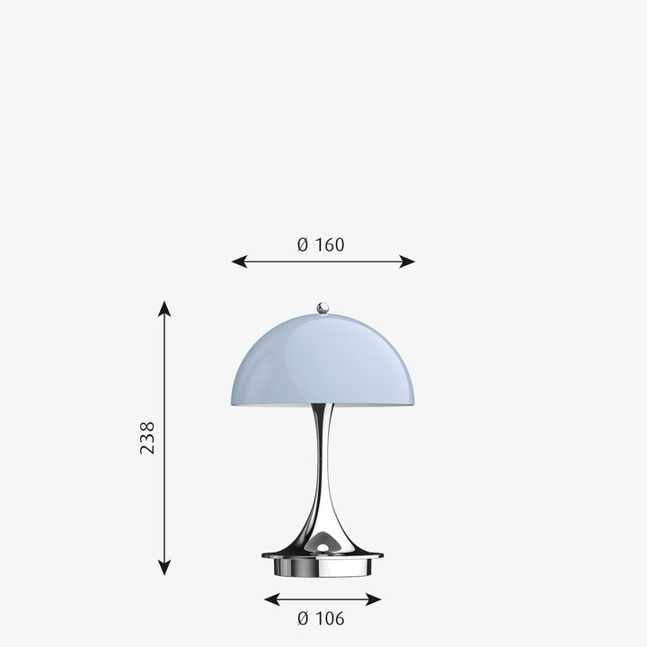 Louis Poulsen Panthella 160 portabel bordlampe-Bordlamper-Louis Poulsen-Grå / Opal-LP__5744168070-Lightup.no