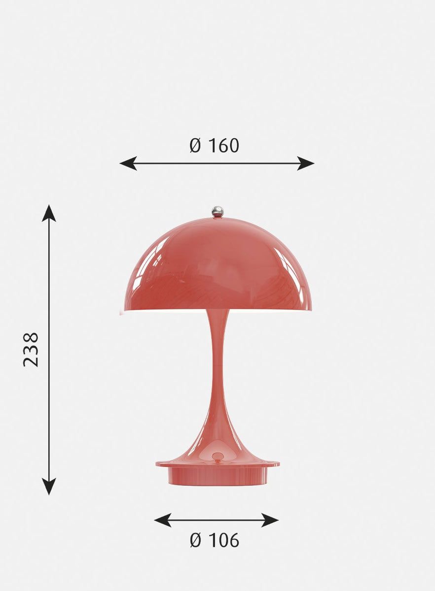 Louis Poulsen Panthella 160 portabel bordlampe-Bordlamper-Louis Poulsen-Grå / Opal-LP__5744168070-Lightup.no