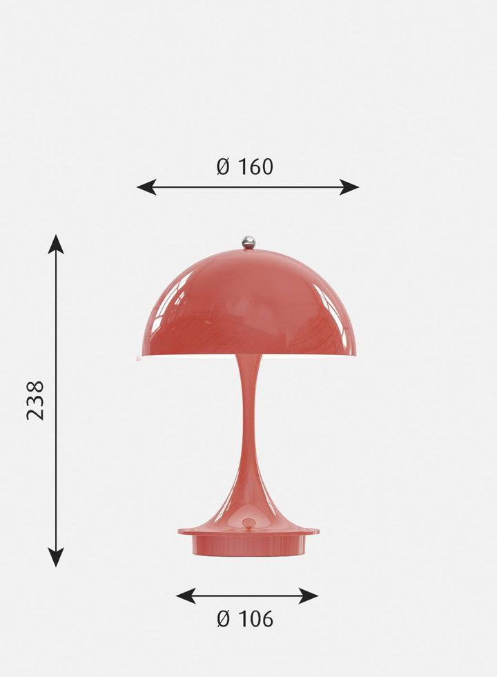 Louis Poulsen Panthella 160 portabel bordlampe-Bordlamper-Louis Poulsen-Grå / Opal-LP__5744168070-Lightup.no