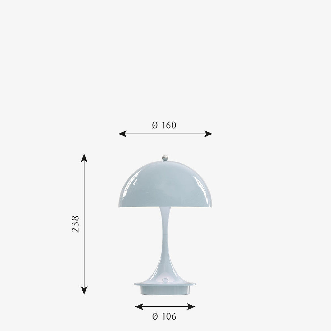 Louis Poulsen Panthella 160 portabel bordlampe-Bordlamper-Louis Poulsen-Grå / Opal-LP__5744168070-Lightup.no