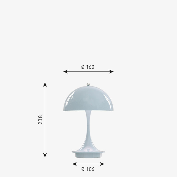Louis Poulsen Panthella 160 portabel bordlampe-Bordlamper-Louis Poulsen-Grå / Opal-LP__5744168070-Lightup.no