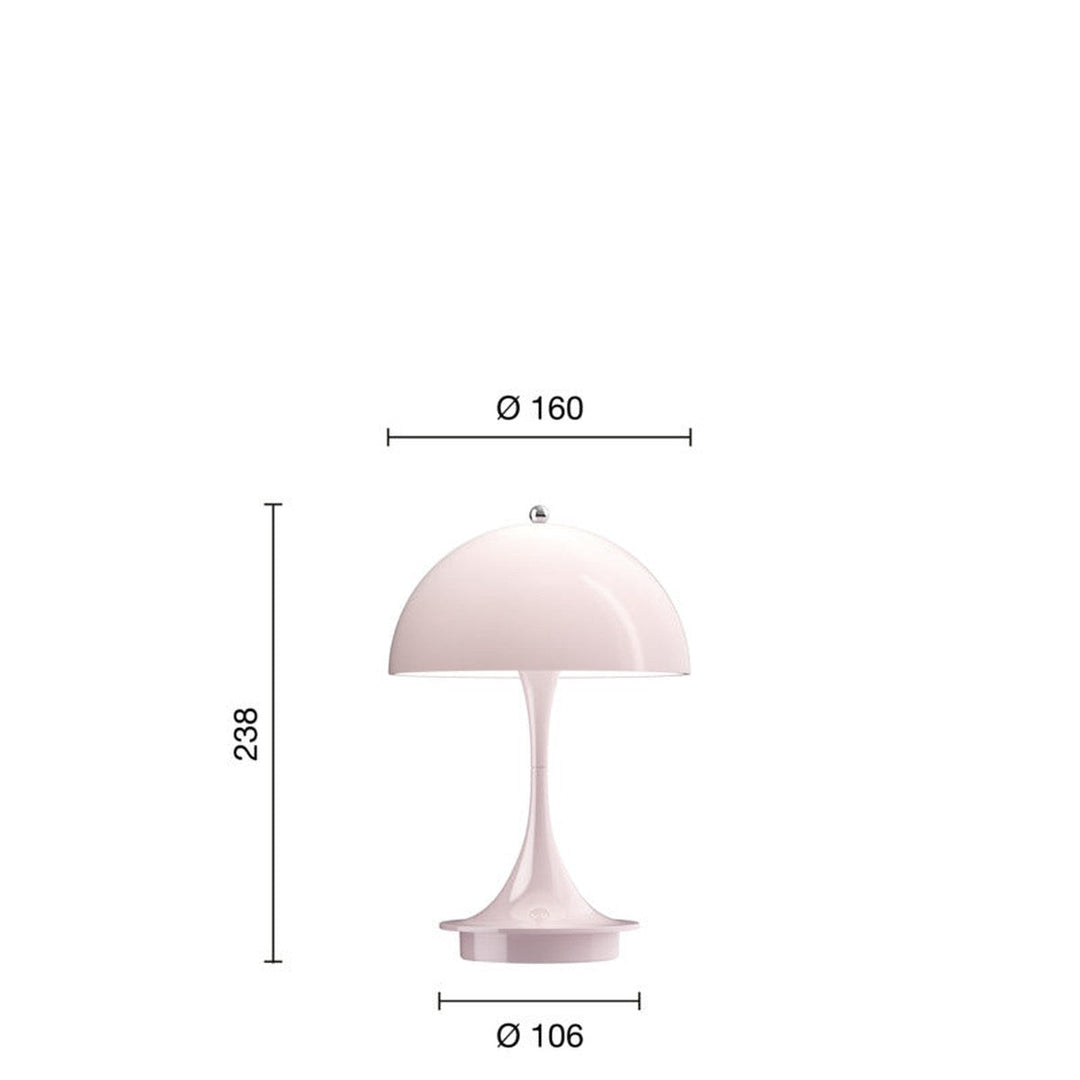 Louis Poulsen Panthella 160 portabel bordlampe-Bordlamper-Louis Poulsen-Grå / Opal-LP__5744168070-Lightup.no