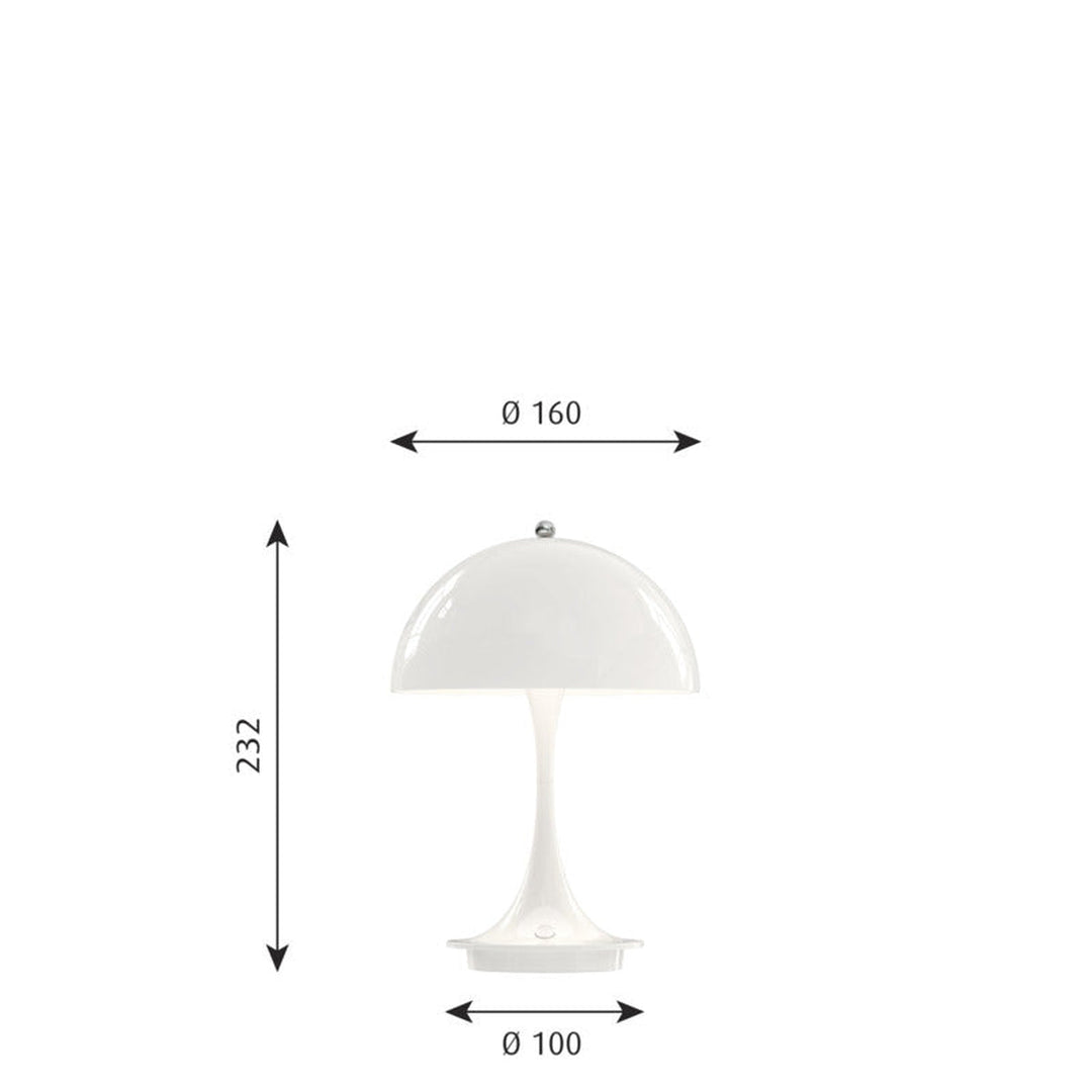 Louis Poulsen Panthella 160 portabel bordlampe-Bordlamper-Louis Poulsen-Grå / Opal-LP__5744168070-Lightup.no