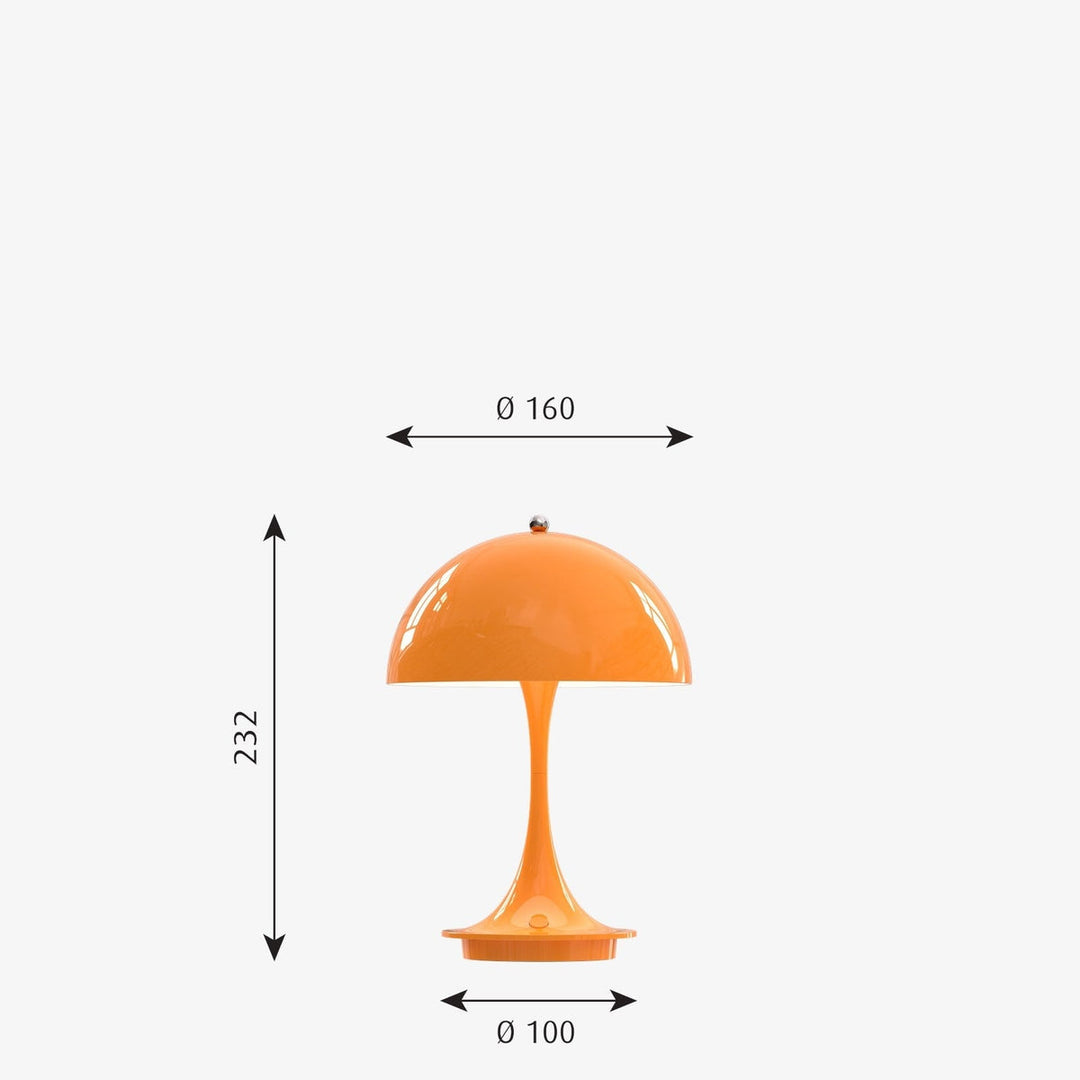 Louis Poulsen Panthella 160 portabel bordlampe-Bordlamper-Louis Poulsen-Grå / Opal-LP__5744168070-Lightup.no