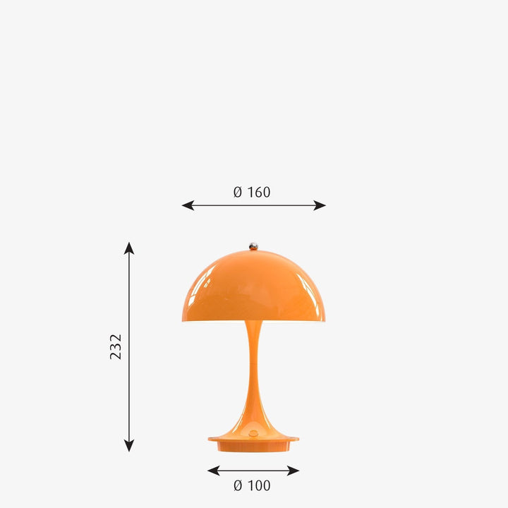 Louis Poulsen Panthella 160 portabel bordlampe-Bordlamper-Louis Poulsen-Grå / Opal-LP__5744168070-Lightup.no