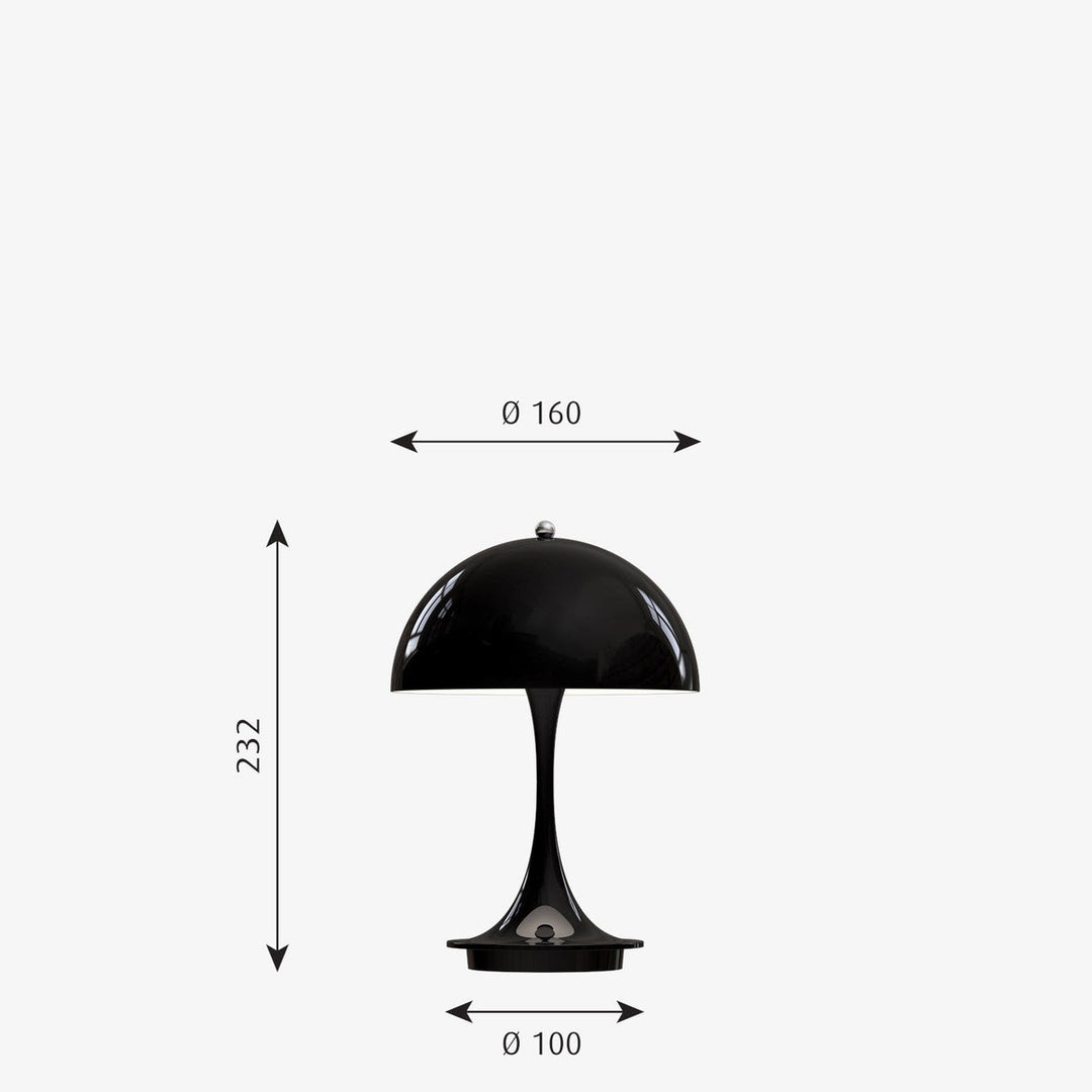 Louis Poulsen Panthella 160 portabel bordlampe-Bordlamper-Louis Poulsen-Grå / Opal-LP__5744168070-Lightup.no
