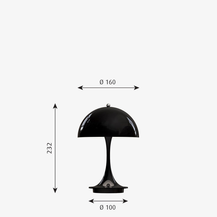 Louis Poulsen Panthella 160 portabel bordlampe-Bordlamper-Louis Poulsen-Grå / Opal-LP__5744168070-Lightup.no