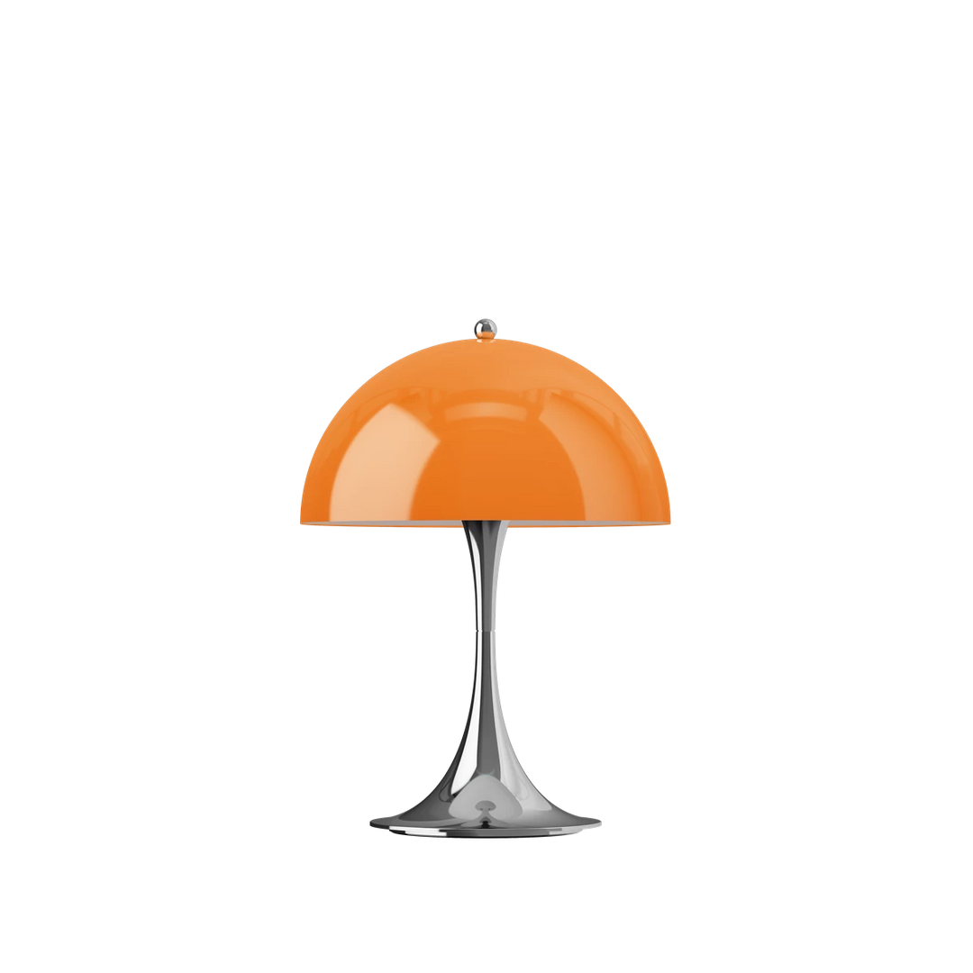Louis Poulsen Panthella 250 oppladbar portabel bordlampe original 6W - IP44-Bordlamper-Louis Poulsen-Oransje / Krom-LP__5744613431-Lightup.no
