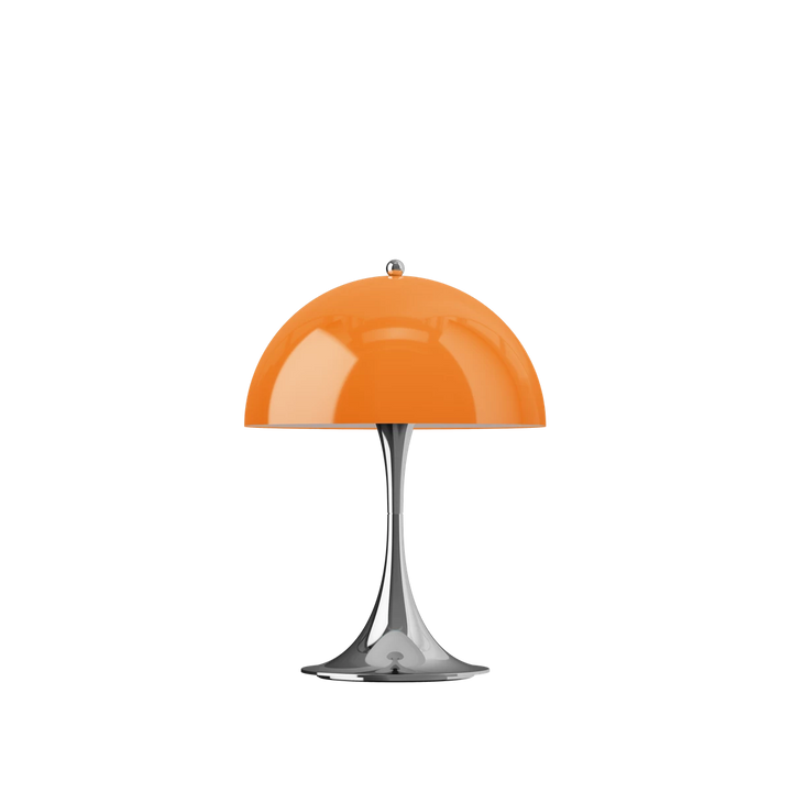 Louis Poulsen Panthella 250 oppladbar portabel bordlampe original 6W - IP44-Bordlamper-Louis Poulsen-Oransje / Krom-LP__5744613431-Lightup.no