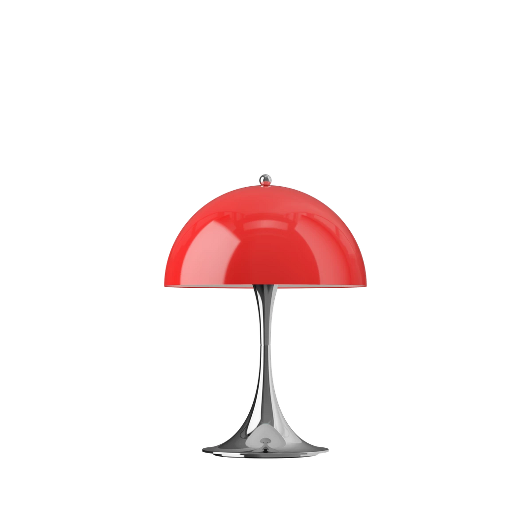 Louis Poulsen Panthella 250 oppladbar portabel bordlampe original 6W - IP44-Bordlamper-Louis Poulsen-Rød / Krom-LP__5744613444-Lightup.no